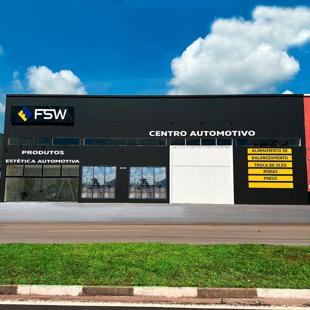 Fachada completa da FSW Centro Automotivo